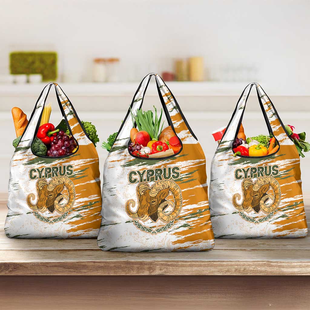 Cyprus Grocery Bag with Mouflon Illustration Design and National Laurel - Wonder Print Shop