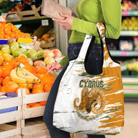 Cyprus Grocery Bag with Mouflon Illustration Design and National Laurel - Wonder Print Shop