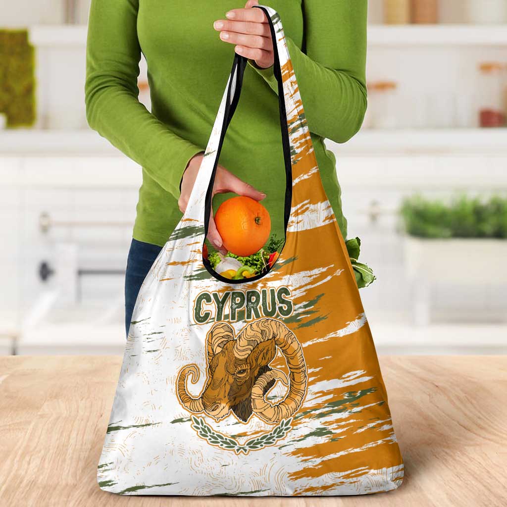 Cyprus Grocery Bag with Mouflon Illustration Design and National Laurel - Wonder Print Shop