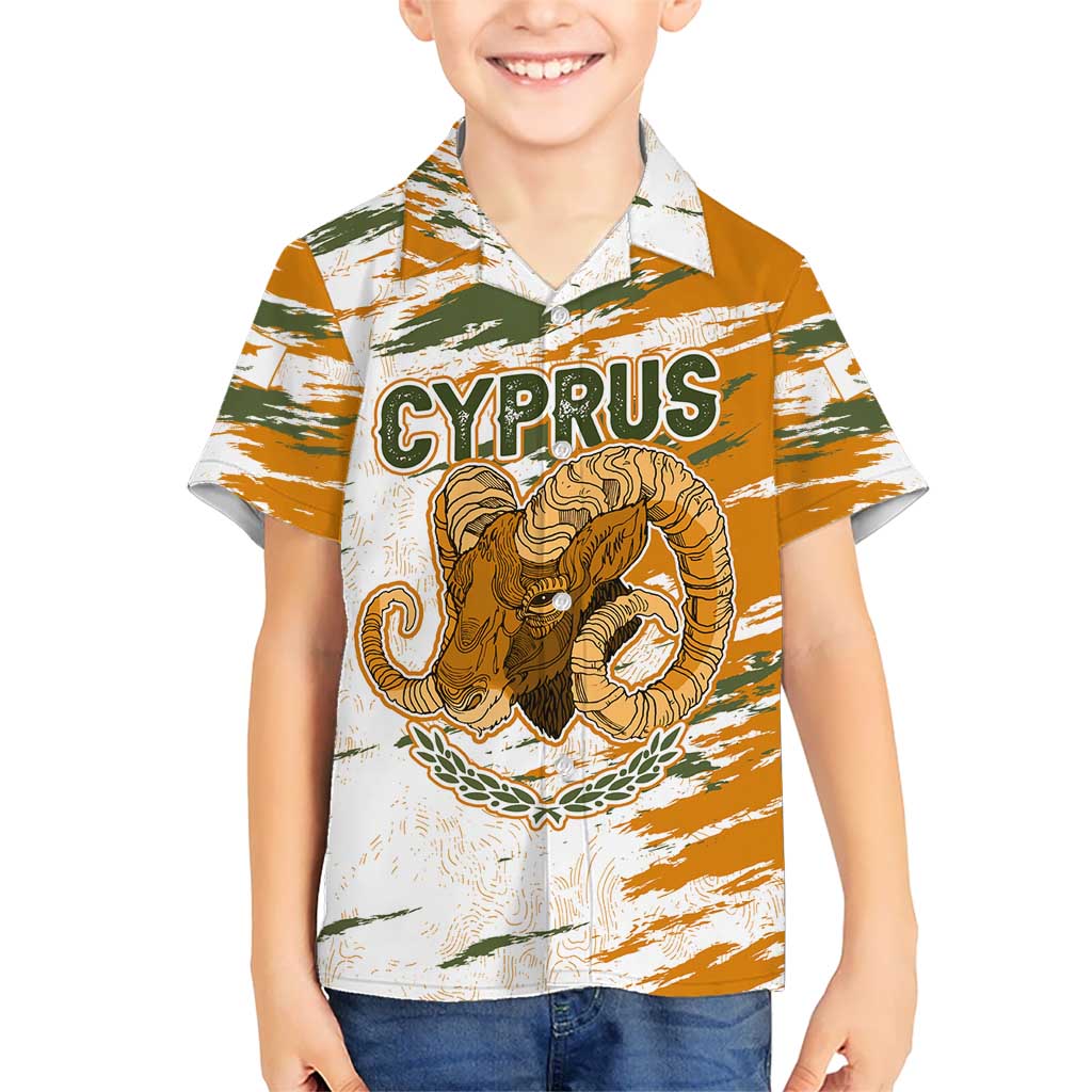Cyprus Hawaiian Shirt with Mouflon Illustration Design and National Laurel - Wonder Print Shop