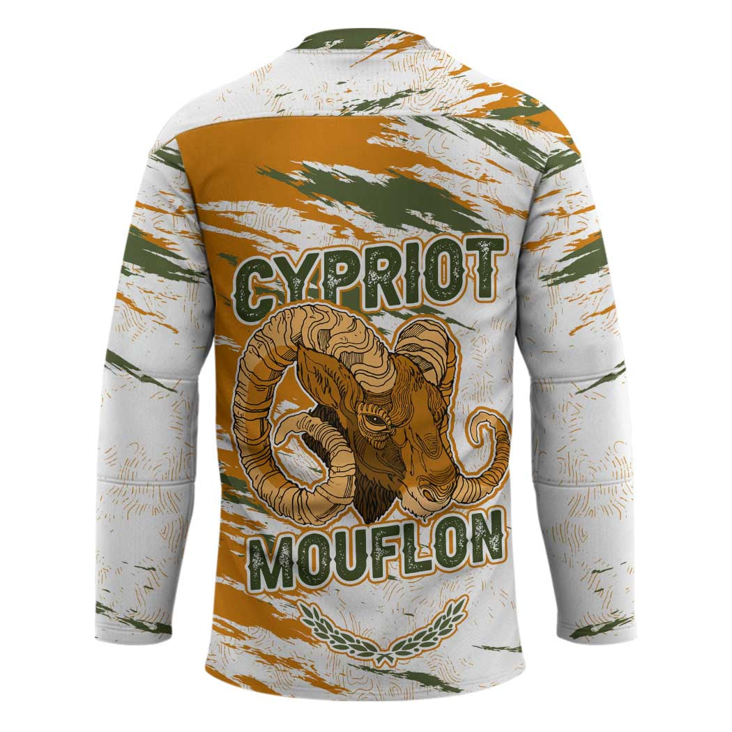 Cyprus Hockey Jersey with Mouflon Illustration Design and National Laurel - Wonder Print Shop