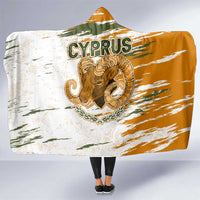 Cyprus Hooded Blanket with Mouflon Illustration Design and National Laurel - Wonder Print Shop