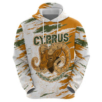 Cyprus Hoodie with Mouflon Illustration Design and National Laurel - Wonder Print Shop