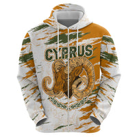 Cyprus Hoodie with Mouflon Illustration Design and National Laurel - Wonder Print Shop