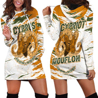 Cyprus Hoodie Dress with Mouflon Illustration Design and National Laurel - Wonder Print Shop