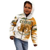 Cyprus Kid Hoodie with Mouflon Illustration Design and National Laurel - Wonder Print Shop