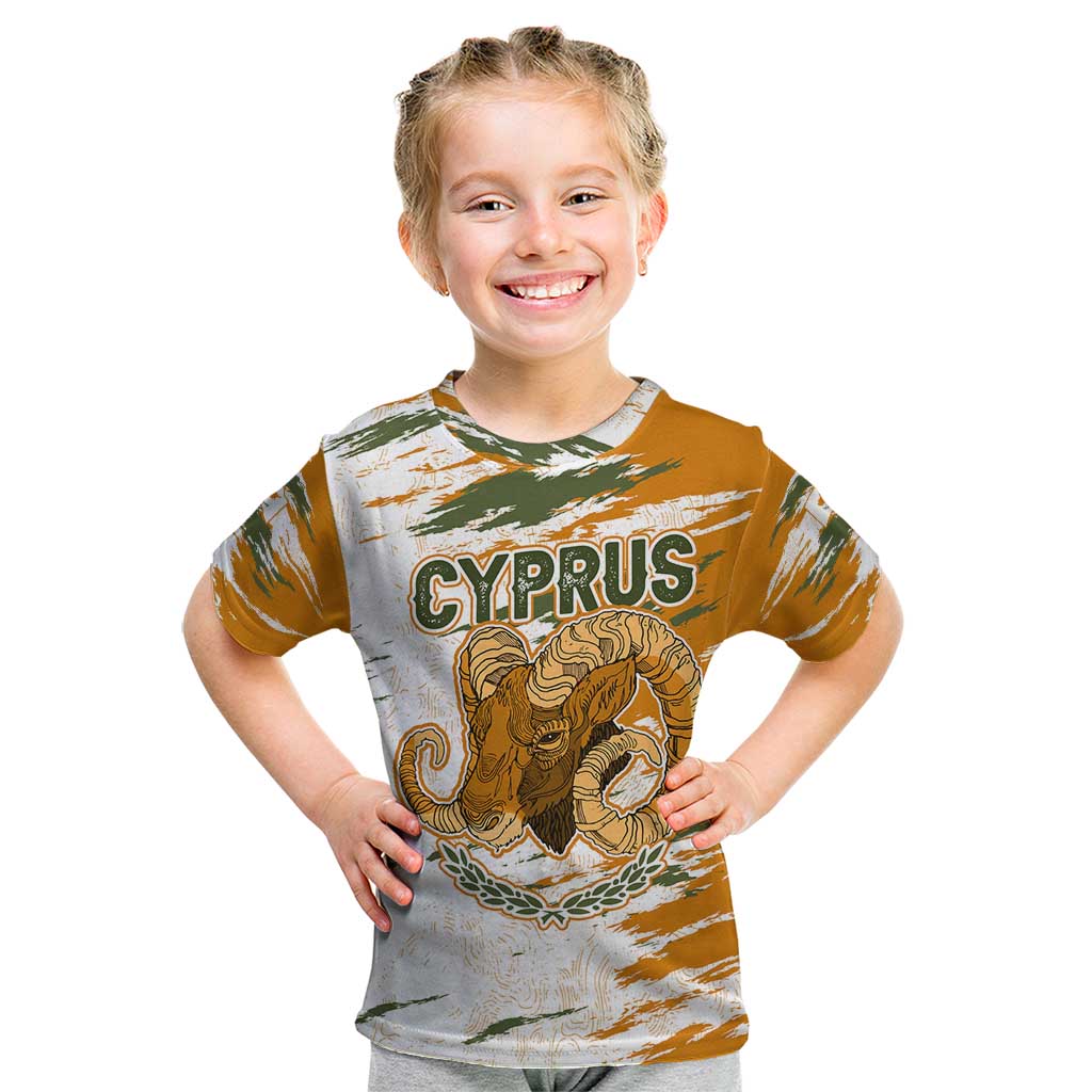 Cyprus Kid T Shirt with Mouflon Illustration Design and National Laurel - Wonder Print Shop