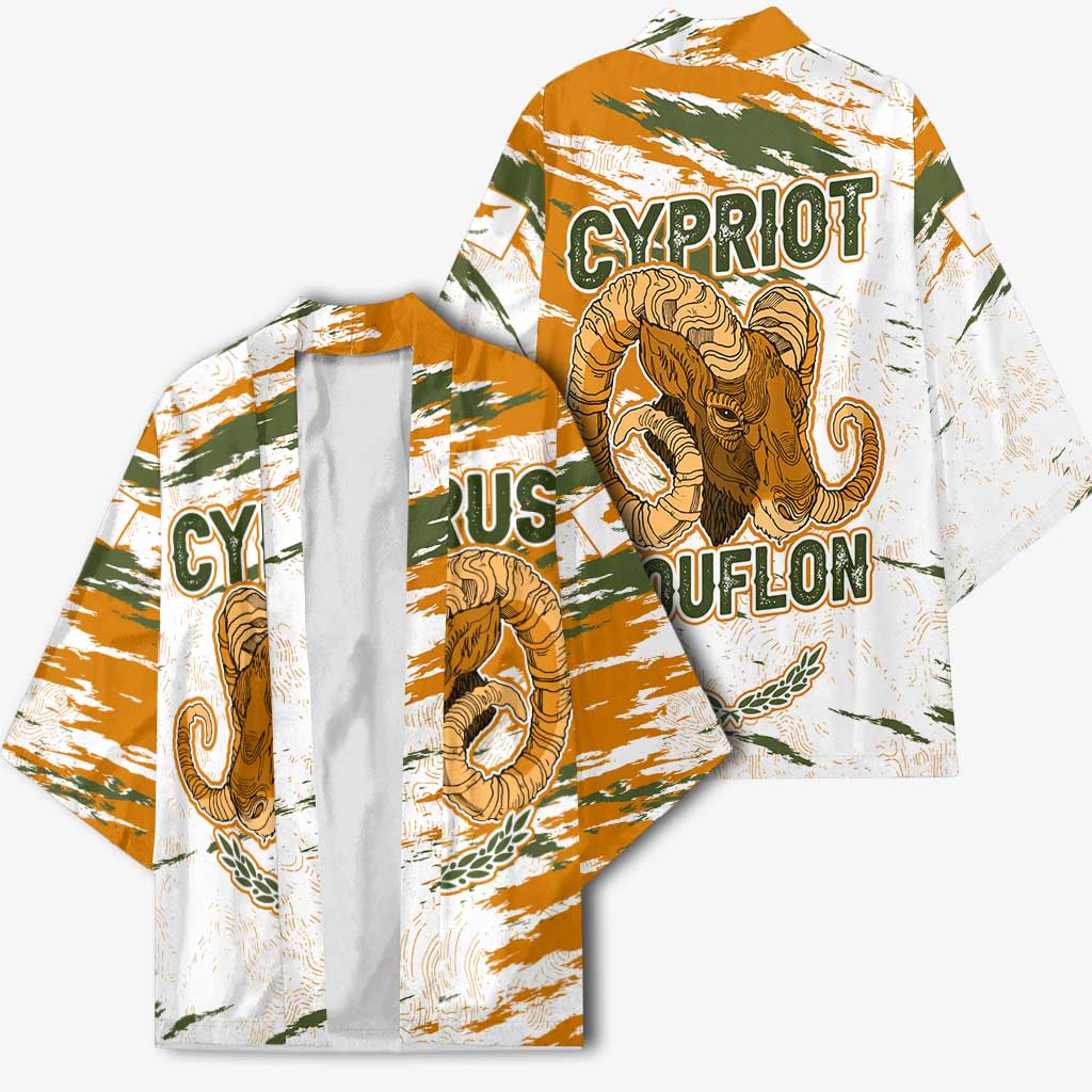 Cyprus Kimono with Mouflon Illustration Design and National Laurel - Wonder Print Shop