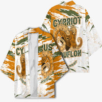 Cyprus Kimono with Mouflon Illustration Design and National Laurel - Wonder Print Shop