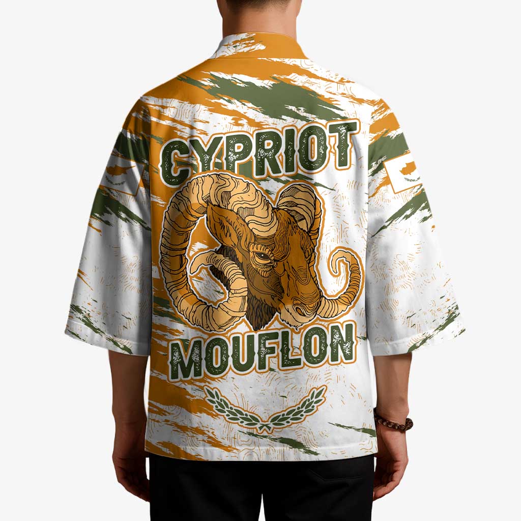 Cyprus Kimono with Mouflon Illustration Design and National Laurel - Wonder Print Shop