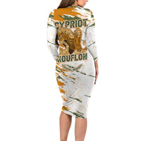 Cyprus Long Sleeve Bodycon Dress with Mouflon Illustration Design and National Laurel - Wonder Print Shop