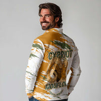 Cyprus Long Sleeve Polo Shirt with Mouflon Illustration Design and National Laurel - Wonder Print Shop