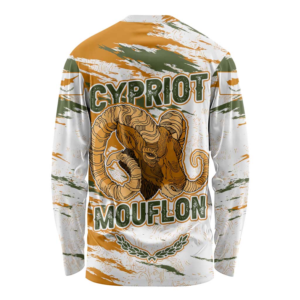 Cyprus Long Sleeve Shirt with Mouflon Illustration Design and National Laurel - Wonder Print Shop