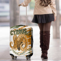 Cyprus Luggage Cover with Mouflon Illustration Design and National Laurel - Wonder Print Shop