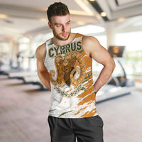 Cyprus Men Tank Top with Mouflon Illustration Design and National Laurel - Wonder Print Shop