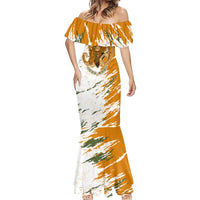 Cyprus Mermaid Dress with Mouflon Illustration Design and National Laurel - Wonder Print Shop