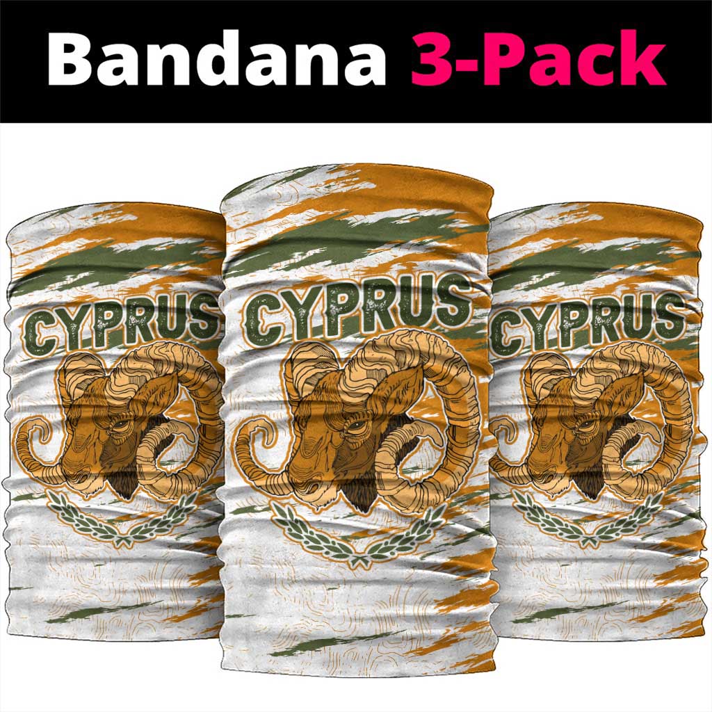 Cyprus Neck Gaiter with Mouflon Illustration Design and National Laurel TS04