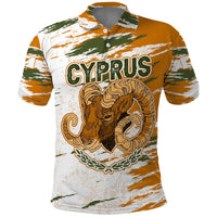 Cyprus Polo Shirt with Mouflon Illustration Design and National Laurel - Wonder Print Shop