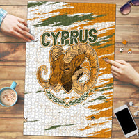 Cyprus Puzzle with Mouflon Illustration Design and National Laurel - Wonder Print Shop