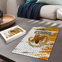 Cyprus Puzzle with Mouflon Illustration Design and National Laurel - Wonder Print Shop