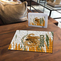 Cyprus Puzzle with Mouflon Illustration Design and National Laurel - Wonder Print Shop