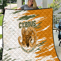 Cyprus Quilt with Mouflon Illustration Design and National Laurel - Wonder Print Shop