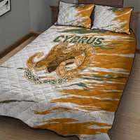 Cyprus Quilt Bed Set with Mouflon Illustration Design and National Laurel - Wonder Print Shop