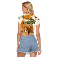 Cyprus Raglan Cropped T Shirt with Mouflon Illustration Design and National Laurel - Wonder Print Shop