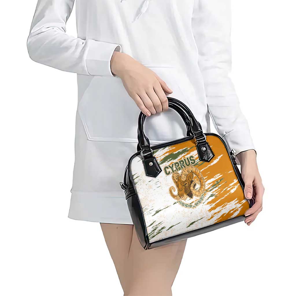 Cyprus Shoulder Handbag with Mouflon Illustration Design and National Laurel - Wonder Print Shop