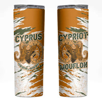 Cyprus Skinny Tumbler with Mouflon Illustration Design and National Laurel - Wonder Print Shop
