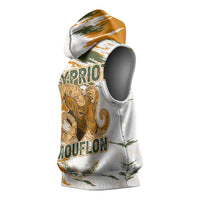Cyprus Sleeveless Hoodie with Mouflon Illustration Design and National Laurel - Wonder Print Shop