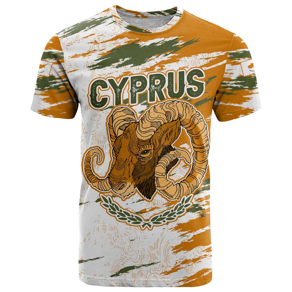 Cyprus T Shirt with Mouflon Illustration Design and National Laurel - Wonder Print Shop
