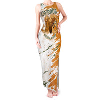 Cyprus Tank Maxi Dress with Mouflon Illustration Design and National Laurel - Wonder Print Shop