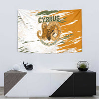 Cyprus Tapestry with Mouflon Illustration Design and National Laurel - Wonder Print Shop