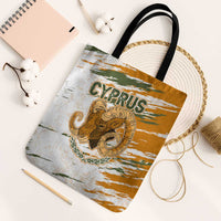 Cyprus Tote Bag with Mouflon Illustration Design and National Laurel - Wonder Print Shop