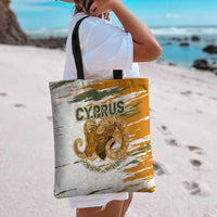 Cyprus Tote Bag with Mouflon Illustration Design and National Laurel - Wonder Print Shop