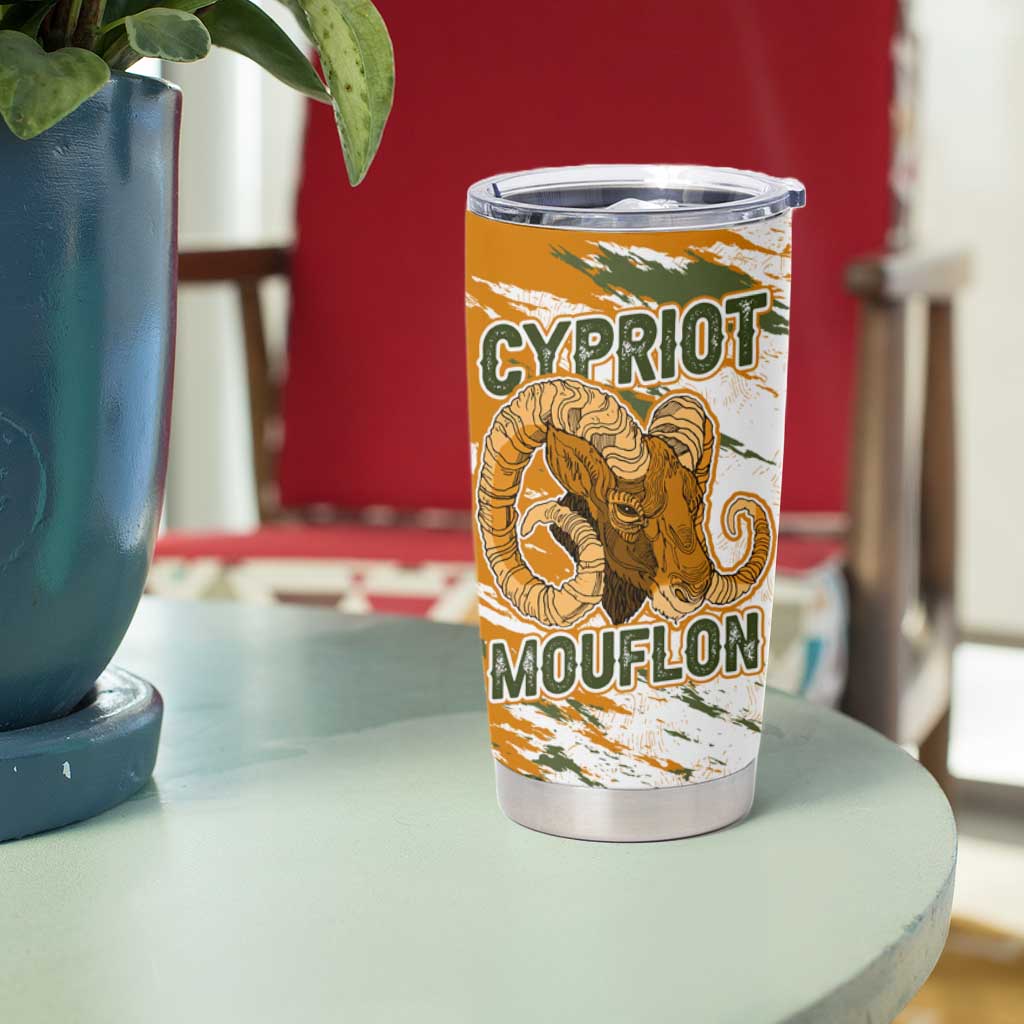 Cyprus Tumbler Cup with Mouflon Illustration Design and National Laurel - Wonder Print Shop