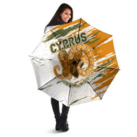 Cyprus Umbrella with Mouflon Illustration Design and National Laurel - Wonder Print Shop