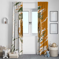 Cyprus Window Curtain with Mouflon Illustration Design and National Laurel - Wonder Print Shop