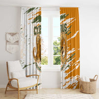 Cyprus Window Curtain with Mouflon Illustration Design and National Laurel - Wonder Print Shop