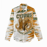 Cyprus Women Casual Shirt with Mouflon Illustration Design and National Laurel - Wonder Print Shop