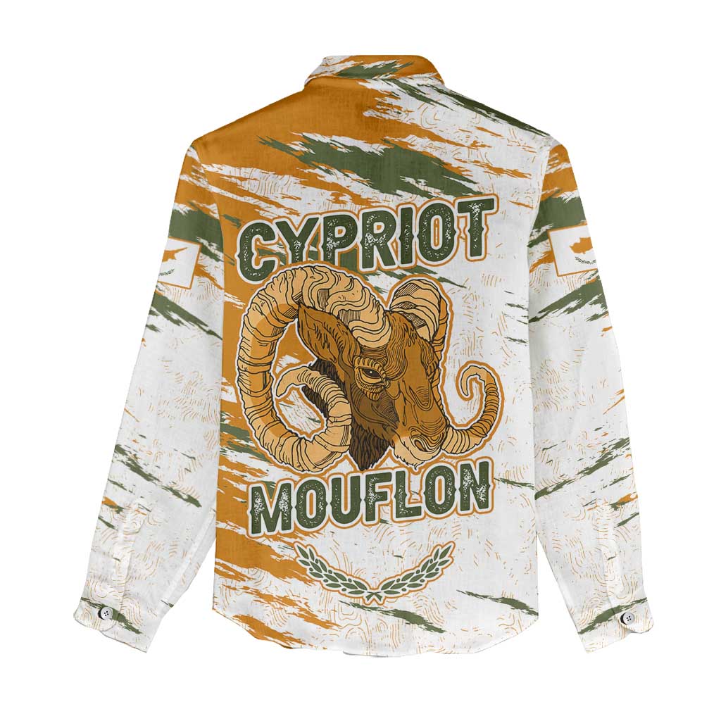 Cyprus Women Casual Shirt with Mouflon Illustration Design and National Laurel - Wonder Print Shop
