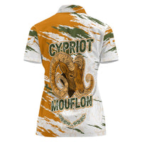 Cyprus Women Polo Shirt with Mouflon Illustration Design and National Laurel - Wonder Print Shop
