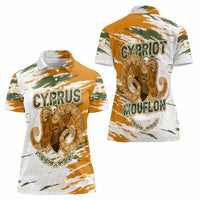 Cyprus Women Polo Shirt with Mouflon Illustration Design and National Laurel - Wonder Print Shop