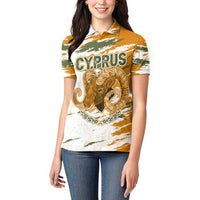 Cyprus Women Polo Shirt with Mouflon Illustration Design and National Laurel - Wonder Print Shop