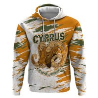 Cyprus Zip Hoodie with Mouflon Illustration Design and National Laurel - Wonder Print Shop