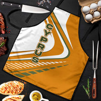 Cyprus Apron with Orange White Abstract Streak Design and Flag Emblem - Wonder Print Shop