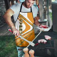 Cyprus Apron with Orange White Abstract Streak Design and Flag Emblem - Wonder Print Shop