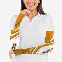 Cyprus Arm Sleeves with Orange White Abstract Streak Design and Flag Emblem - Wonder Print Shop