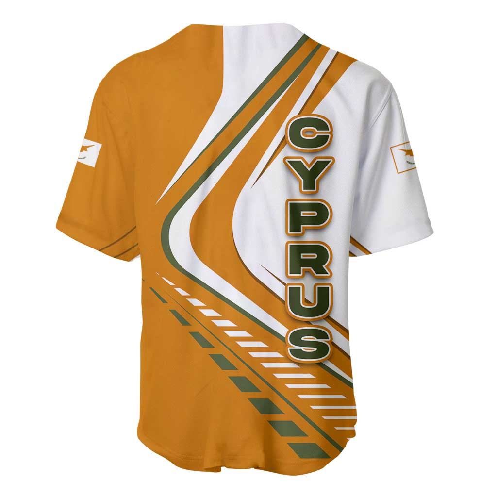 Cyprus Baseball Jersey with Orange White Abstract Streak Design and Flag Emblem - Wonder Print Shop
